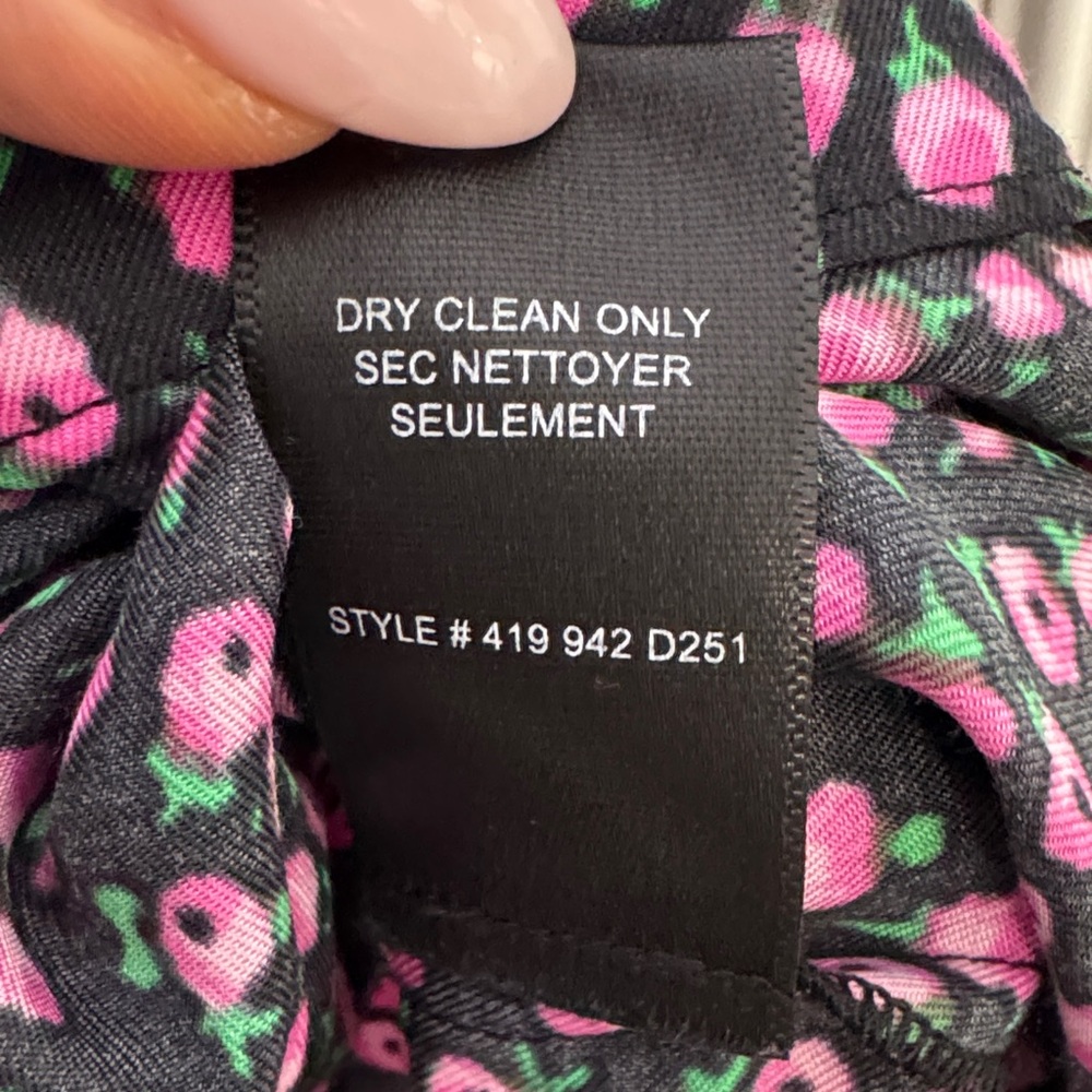 Rebecca Taylor Floral Dress As Seen On TV Silk Blend Pink Black Size S - Picture 7 of 12